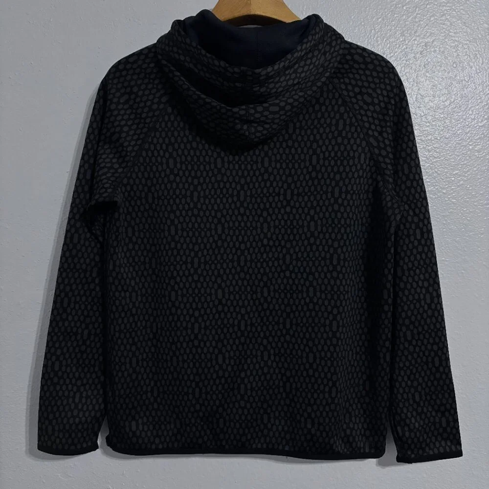 Nike‎ Therma-Fit Black Dot Pattern Hoodie Medium Thumbholes Pullover Sweatshirt